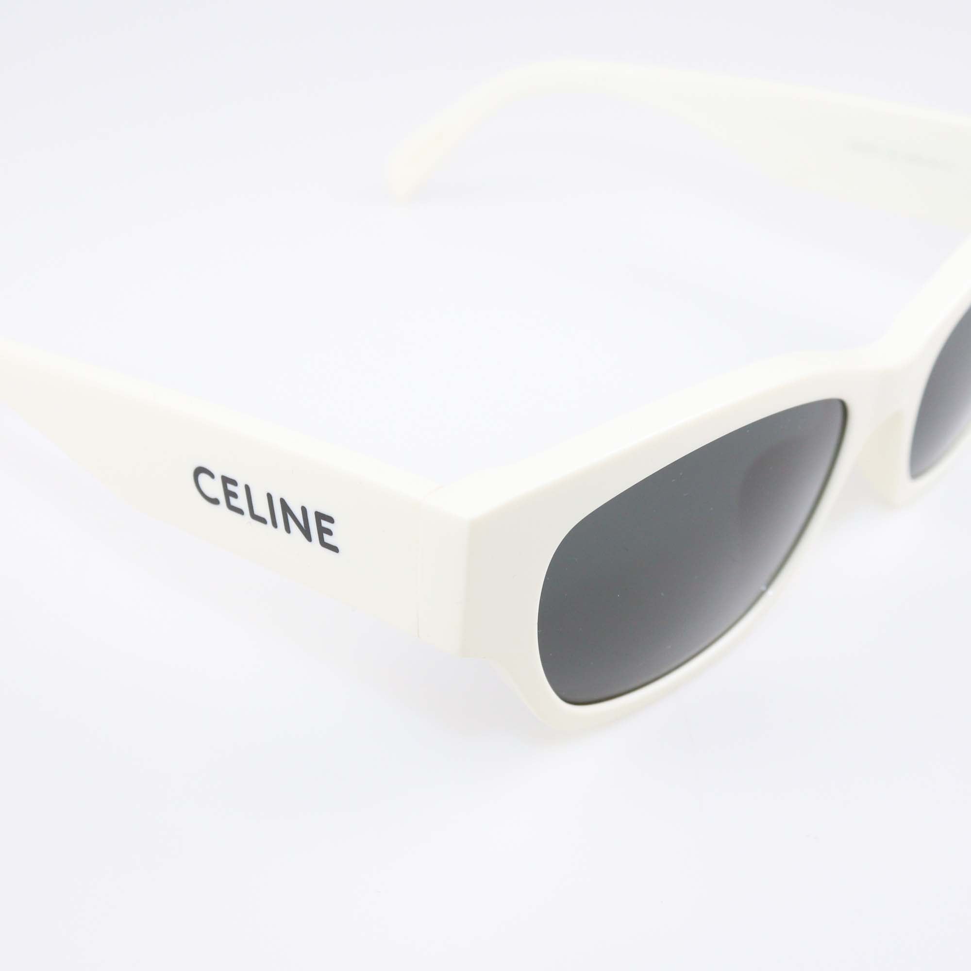 Celine White/Black Rectangular Sunglasses
