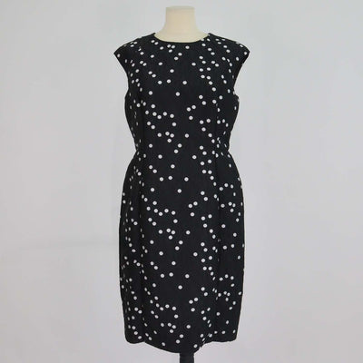 CH Carolina Herrera Black/White Polka Dots Jacquard Knee Length Dress