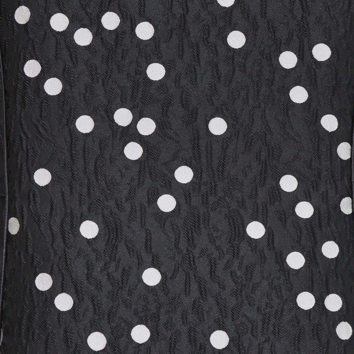 CH Carolina Herrera Black/White Polka Dots Jacquard Knee Length Dress