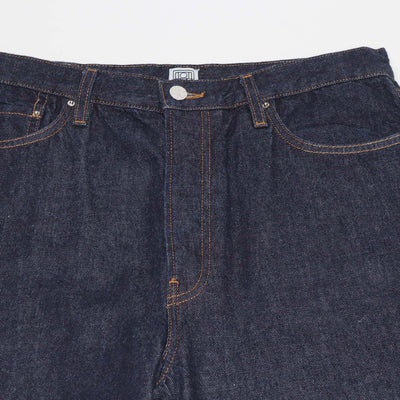 Toteme Dark Blue Denim Twisted Seam Full Length Pants