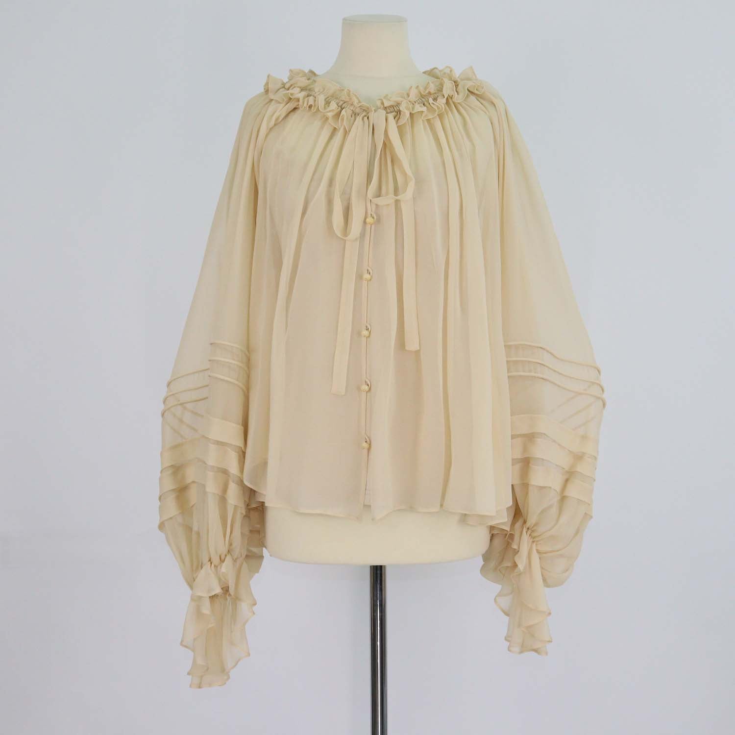 Zimmermann Beige Silk Rebellion Corded Blouse