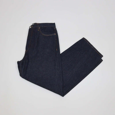Toteme Dark Blue Denim Twisted Seam Full Length Pants