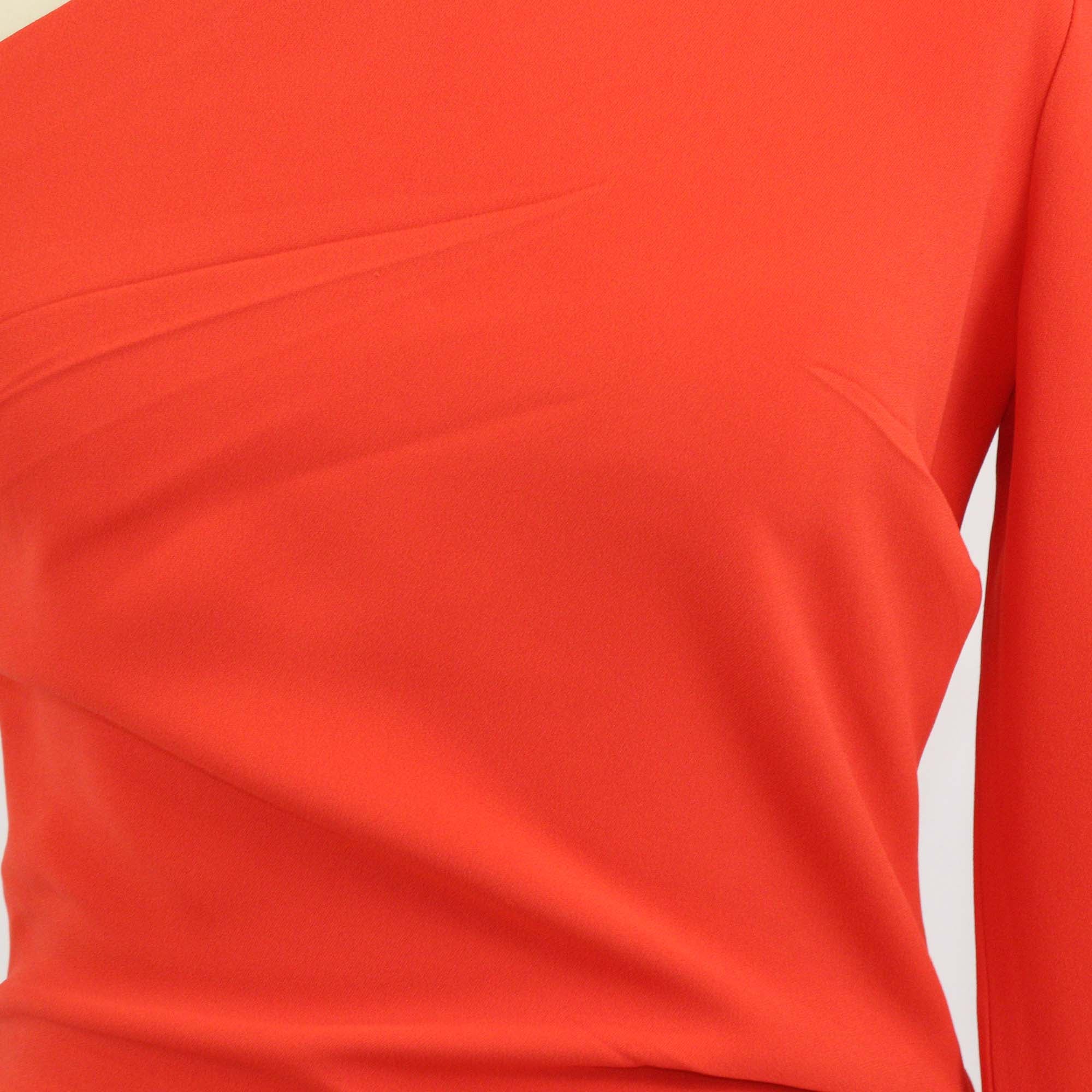 Elisabetta Franchi Orange Viscose 20th Anniversary Crepe One Shoulder Dress