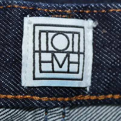Toteme Dark Blue Denim Twisted Seam Full Length Pants