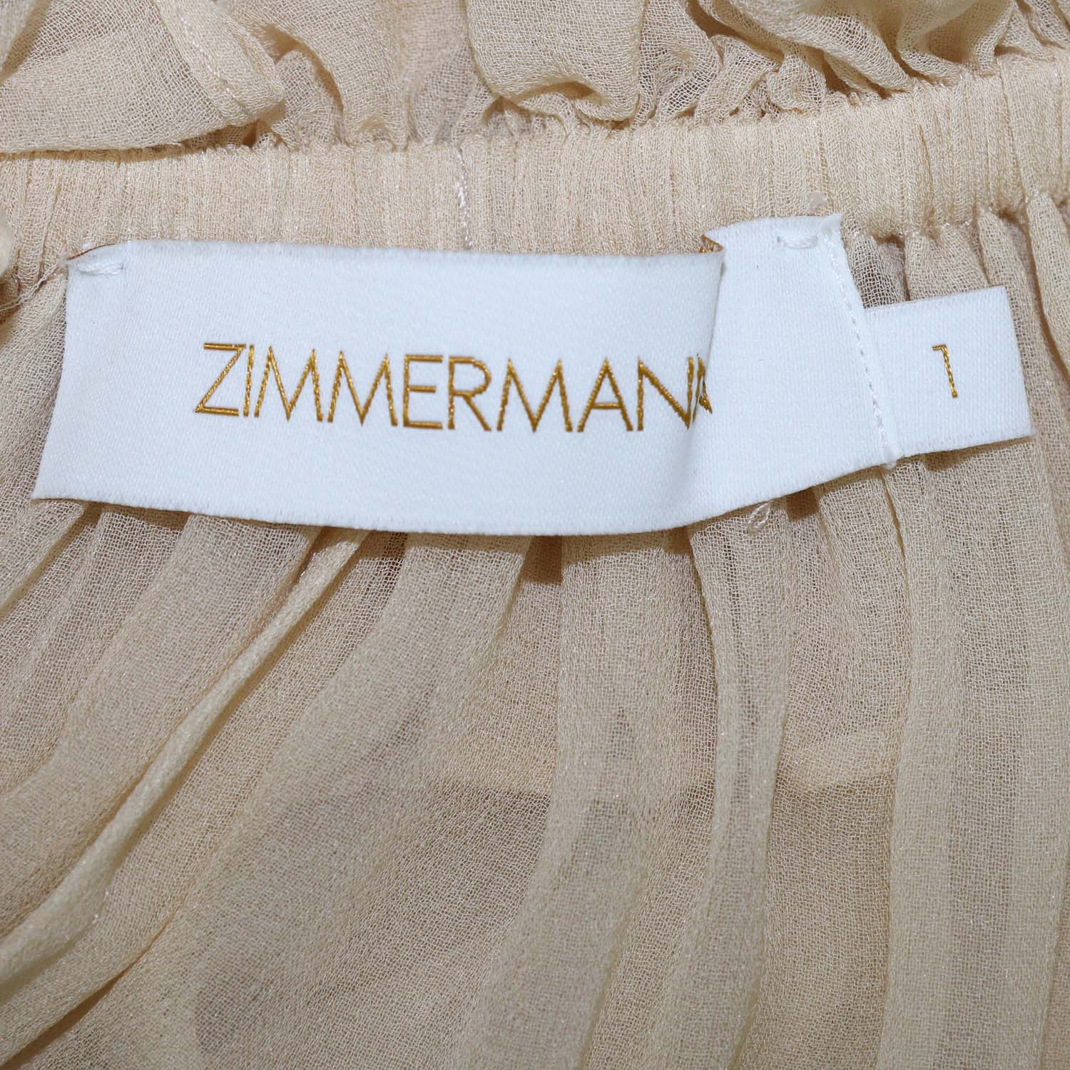 Zimmermann Beige Silk Rebellion Corded Blouse