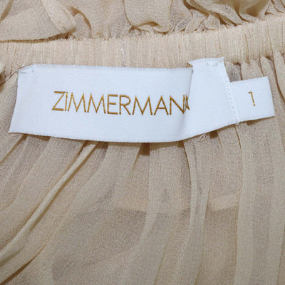 Zimmermann Beige Silk Rebellion Corded Blouse