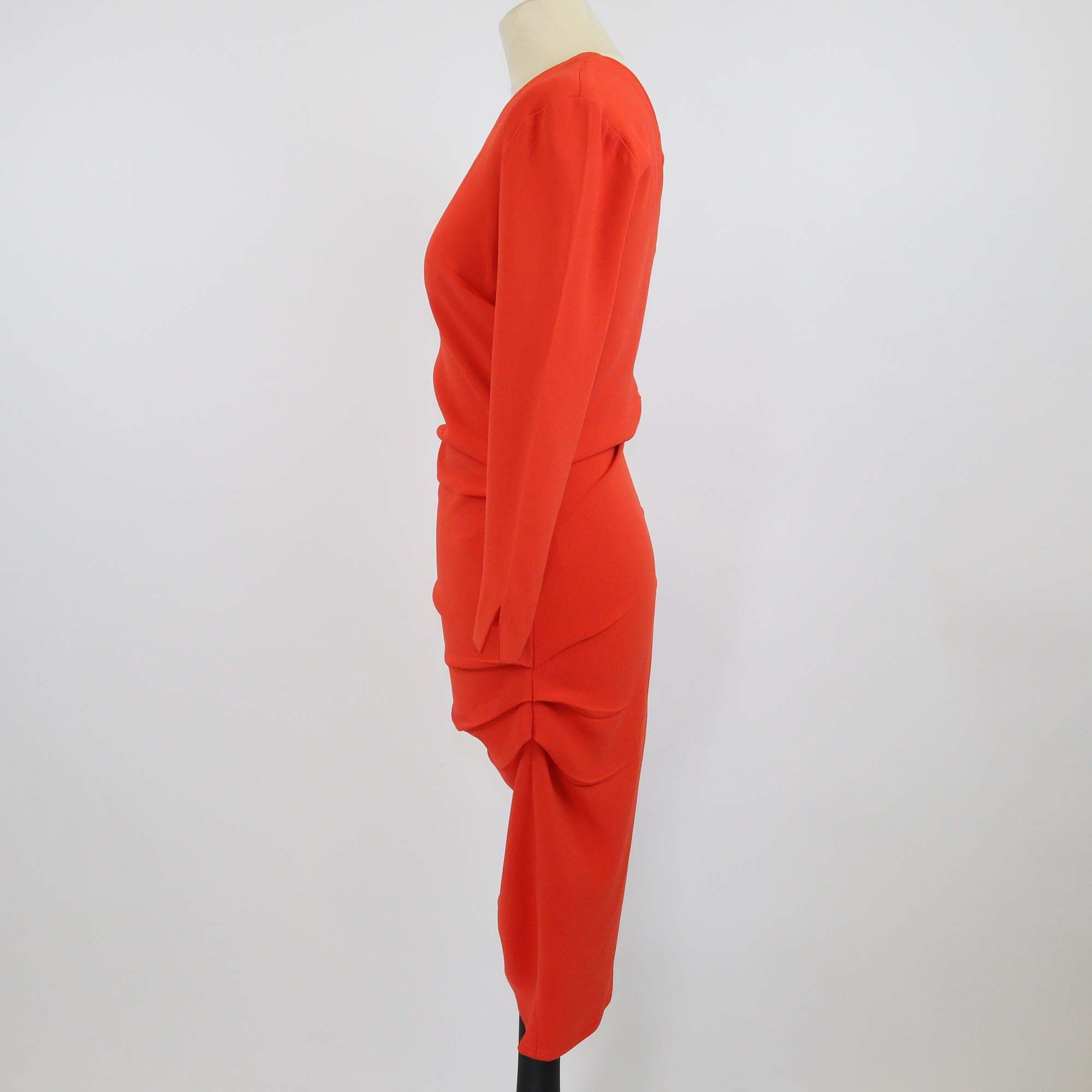 Elisabetta Franchi Orange Viscose 20th Anniversary Crepe One Shoulder Dress