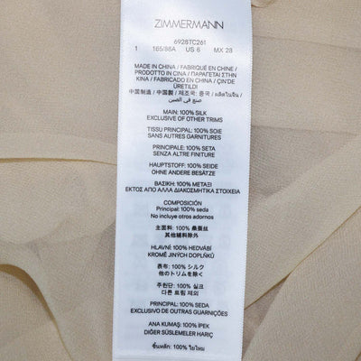 Zimmermann Beige Silk Rebellion Corded Blouse