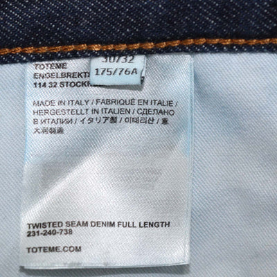 Toteme Dark Blue Denim Twisted Seam Full Length Pants
