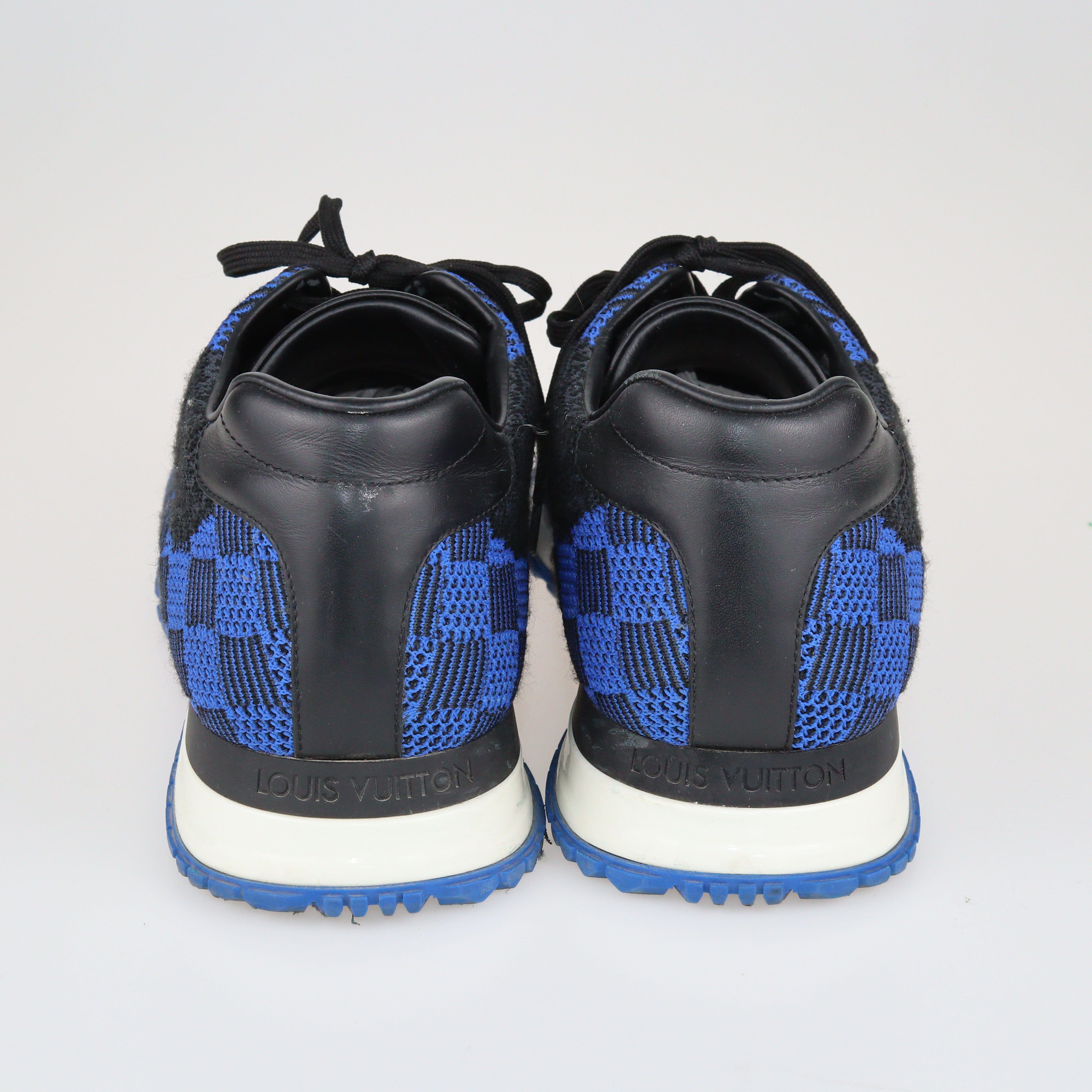 Blue/Black Damier Run Away Sneakers Shoes Louis Vuitton 