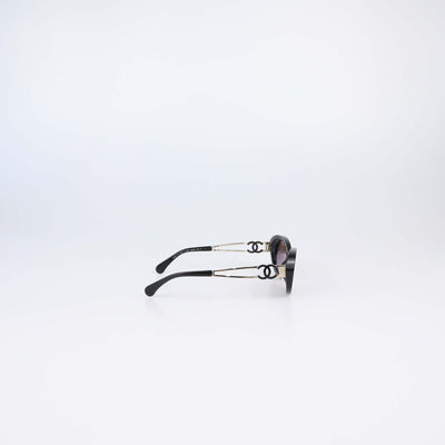Chanel Black Gradient Oval Sunglasses