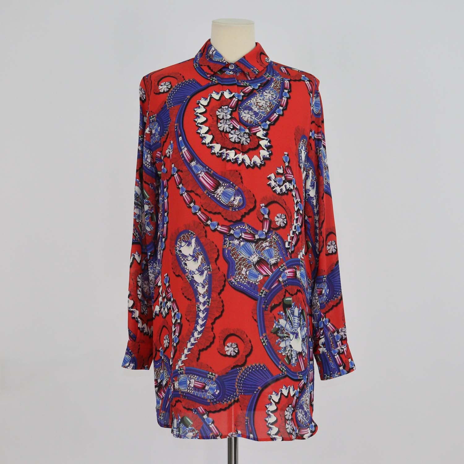 Mary Katrantzou Multicolor Silk Printed Long Sleeve Shirt