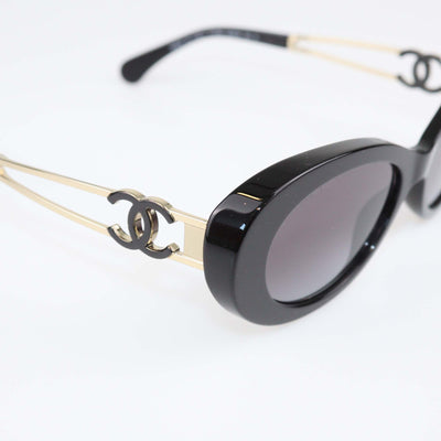 Chanel Black Gradient Oval Sunglasses