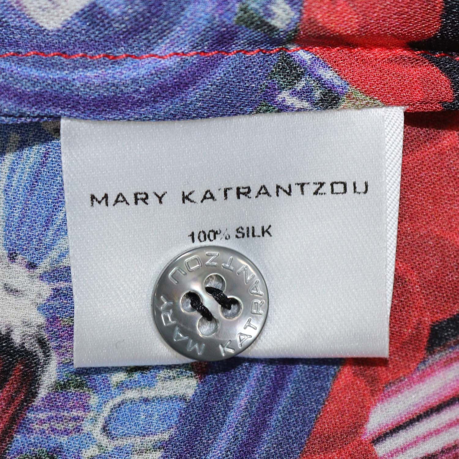 Mary Katrantzou Multicolor Silk Printed Long Sleeve Shirt