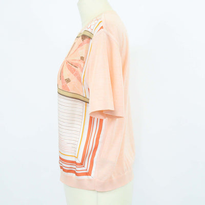 Hermes Orange Lava Coloriages de Jour Sleeveless Twillaine Top