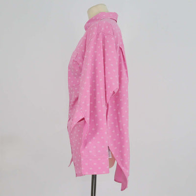 Balenciaga Pink Cotton BB Allover Swing Twisted Poplin Shirt