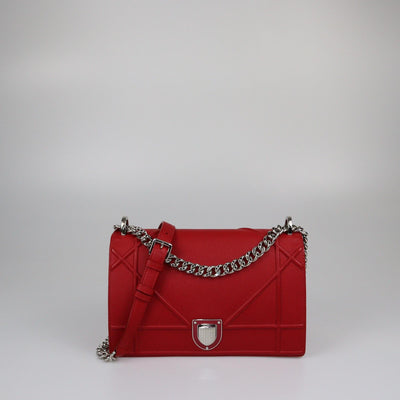 Christian Dior Red Medium Diorama Shoulder Bag Womens Christian Dior 