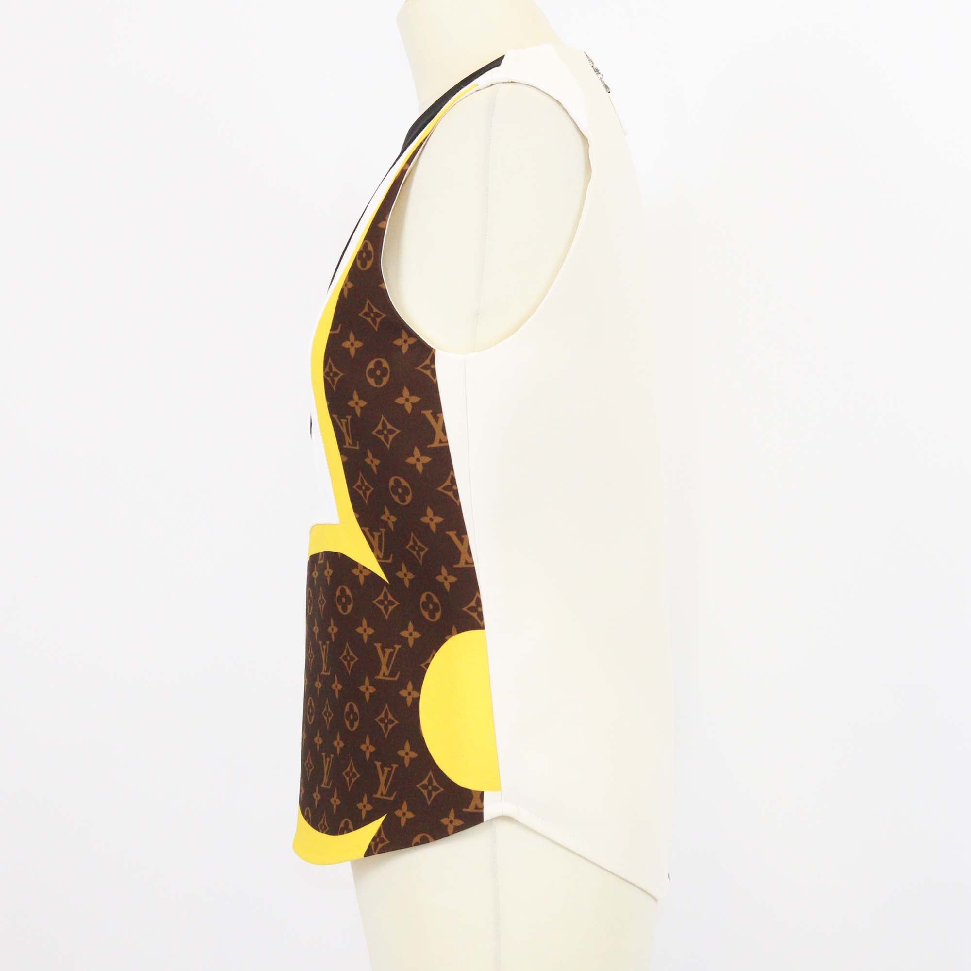 Louis Vuitton Monogram Wool Blended Printed Striped Sleeveless Top