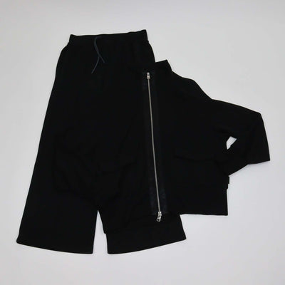 Varley Black Blend Viscose Roxbury Satin Trimmed Stretch Jacket & Pants