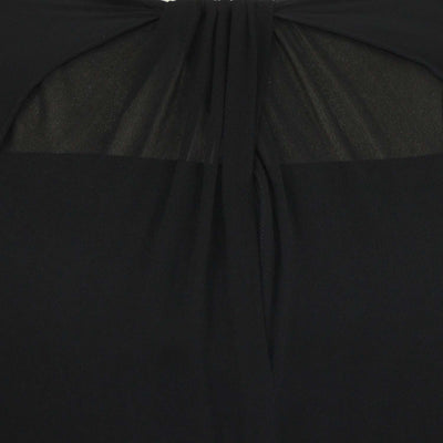 Prada Black Silk Long Sleeve Midi Dress
