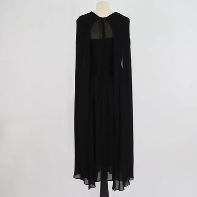 Prada Black Silk Long Sleeve Midi Dress