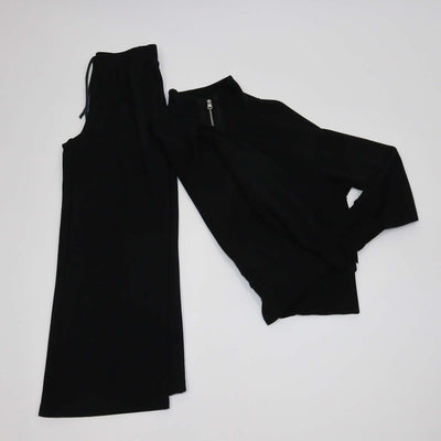 Varley Black Blend Viscose Roxbury Satin Trimmed Stretch Jacket & Pants