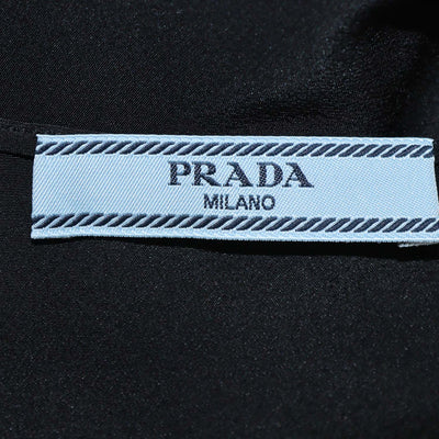 Prada Black Silk Long Sleeve Midi Dress