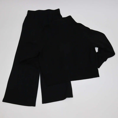 Varley Black Blend Viscose Roxbury Satin Trimmed Stretch Jacket & Pants