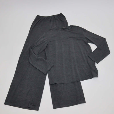 12 Storeez Charcoal Grey Wool Blend Long Sleeve Top and Trouser Set