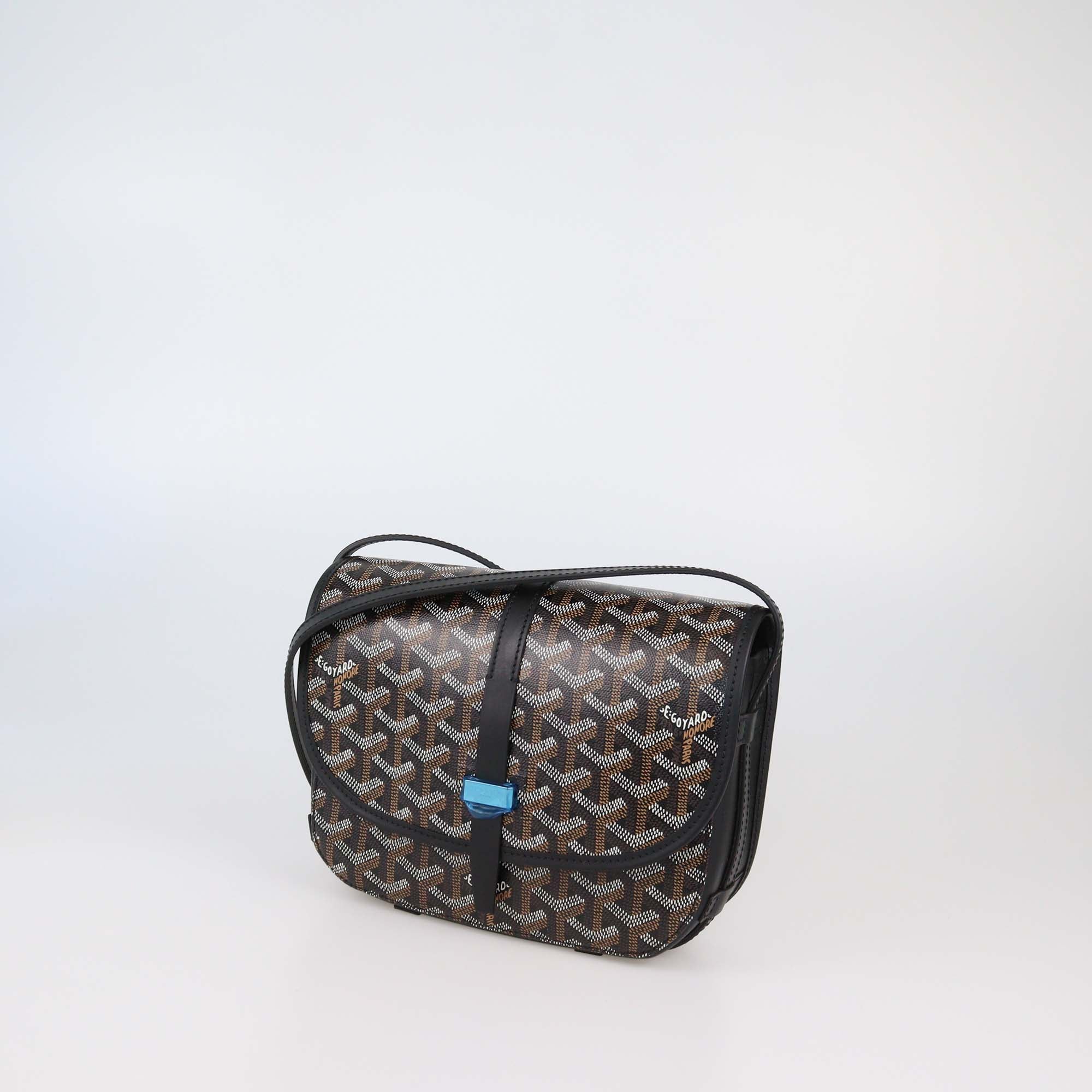 Goyard Black Goyardine Coated Canvas Belvedere PM Bag