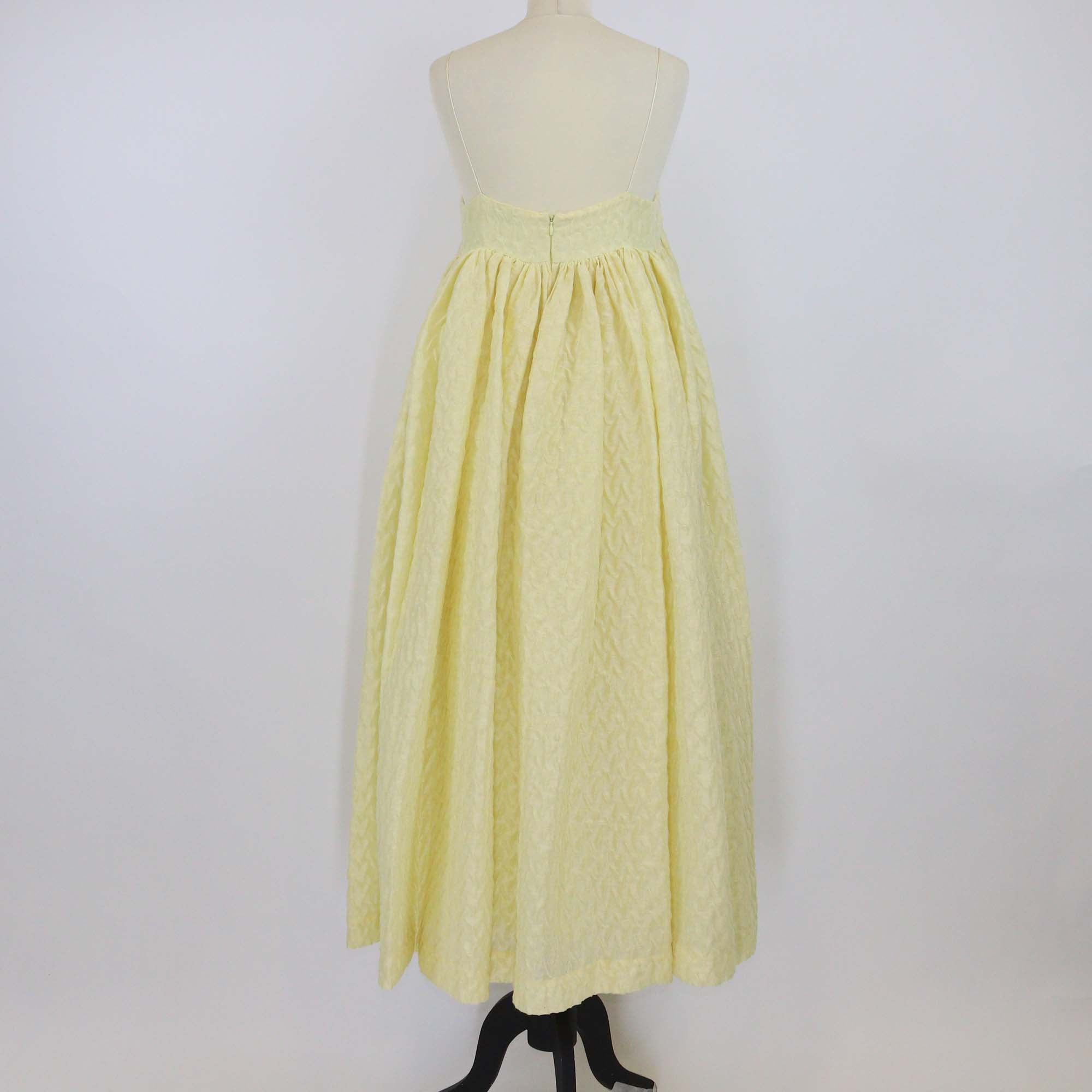 Cecilie Bahnsen Light Yellow Sleeveless Square Neckline Tent Dress