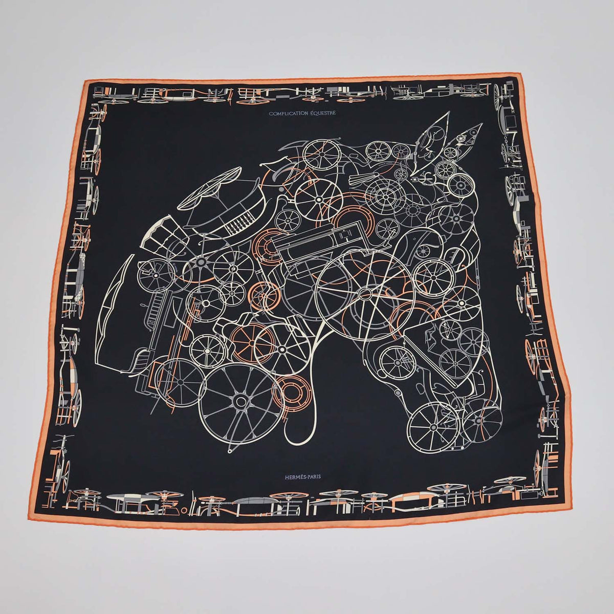 Hermes Multicolor Silk Complication Equestre Scarf 90