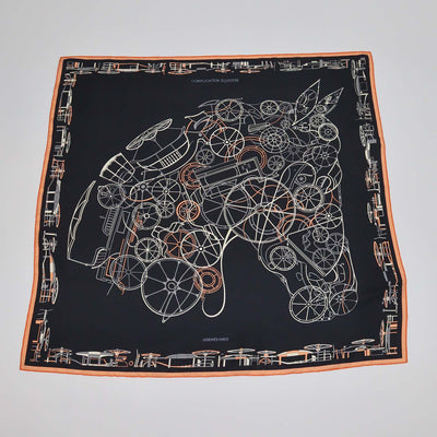 Hermes Multicolor Silk Complication Equestre Scarf 90