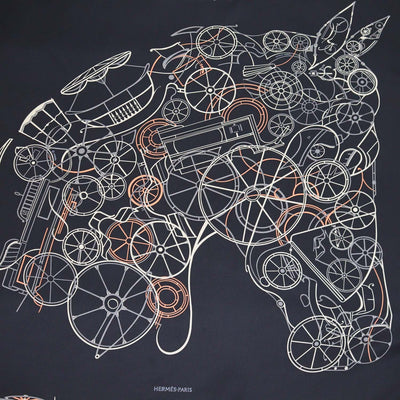 Hermes Multicolor Silk Complication Equestre Scarf 90