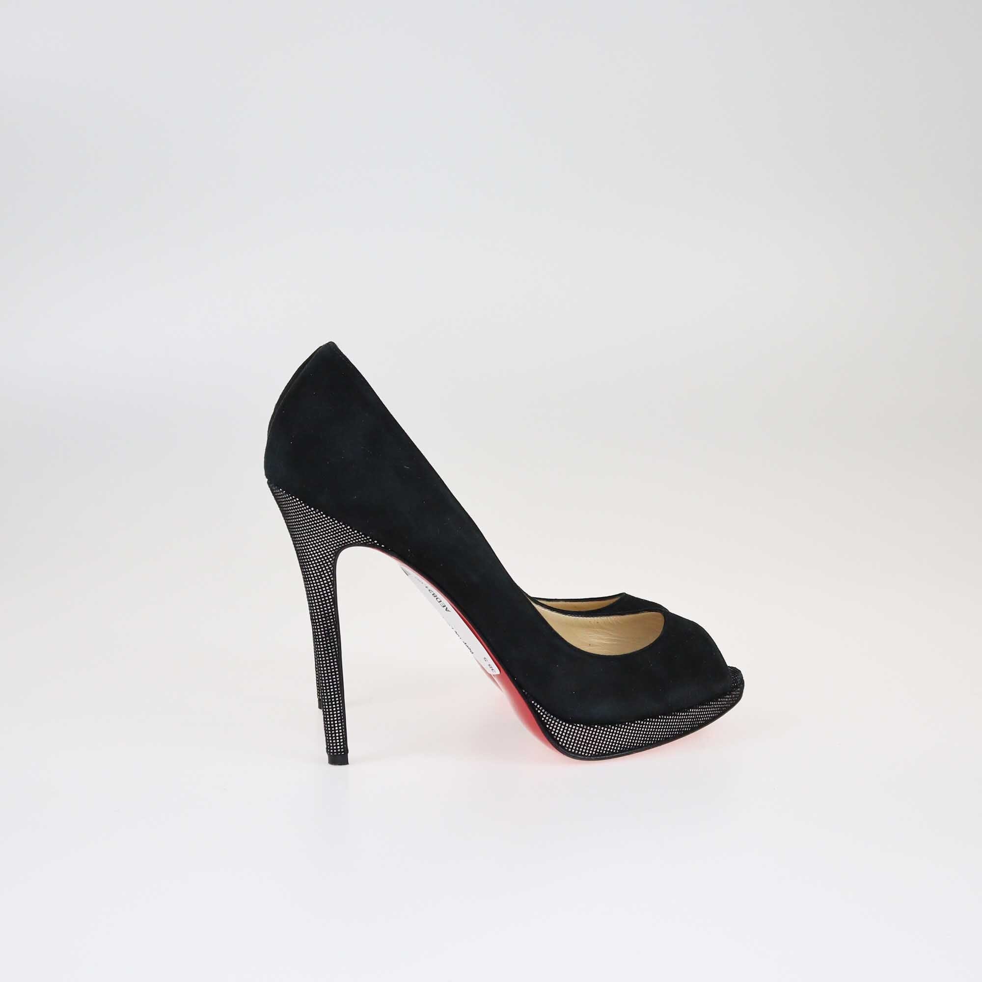 Christian Louboutin Black Very Prive Peep Toe Pumps