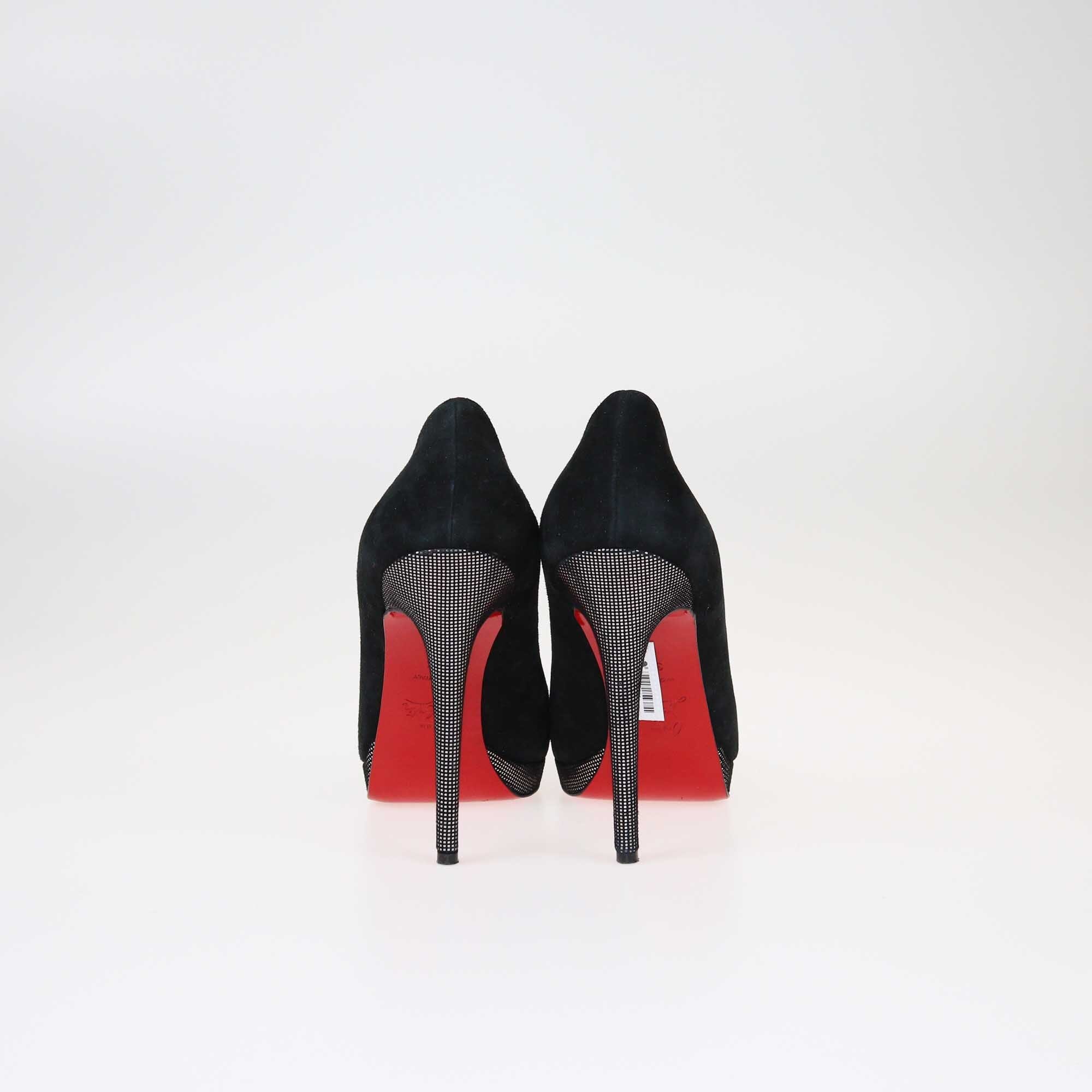 Christian Louboutin Black Very Prive Peep Toe Pumps Shoes Christian Louboutin 