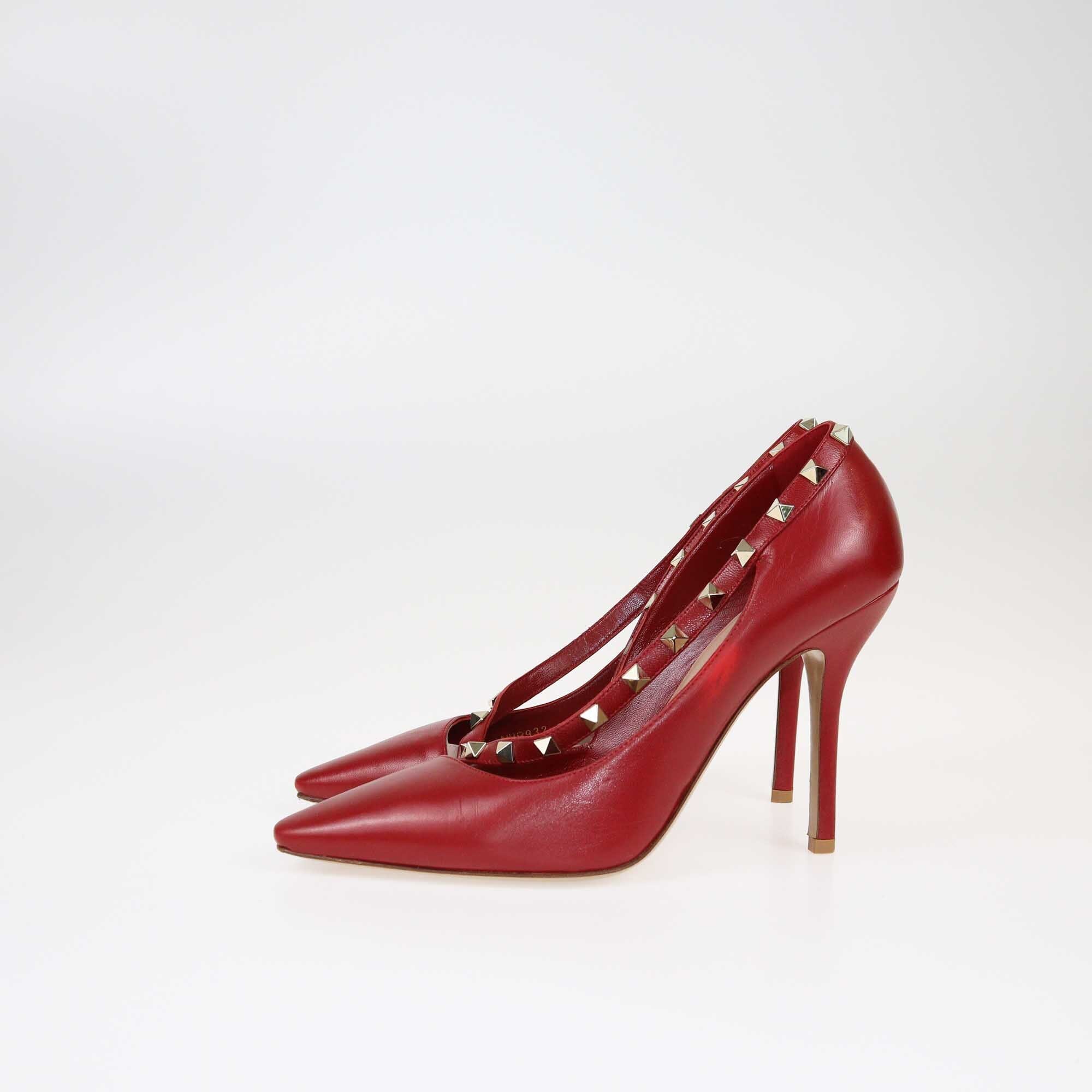 Valentino Red Rockstud D'Orsay Pumps Shoes Valentino 