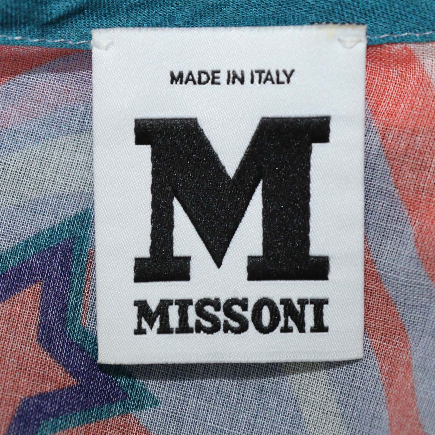 M Missoni Multicolor Cotton Wavy Drawstring Cover Up Top