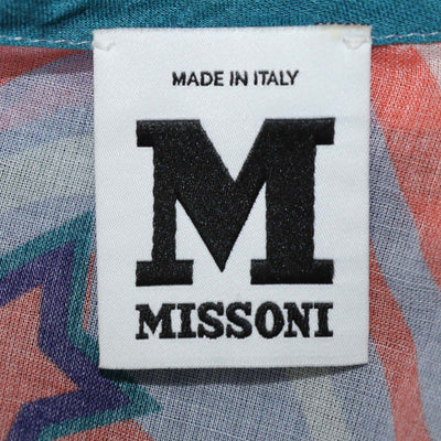 M Missoni Multicolor Cotton Wavy Drawstring Cover Up Top