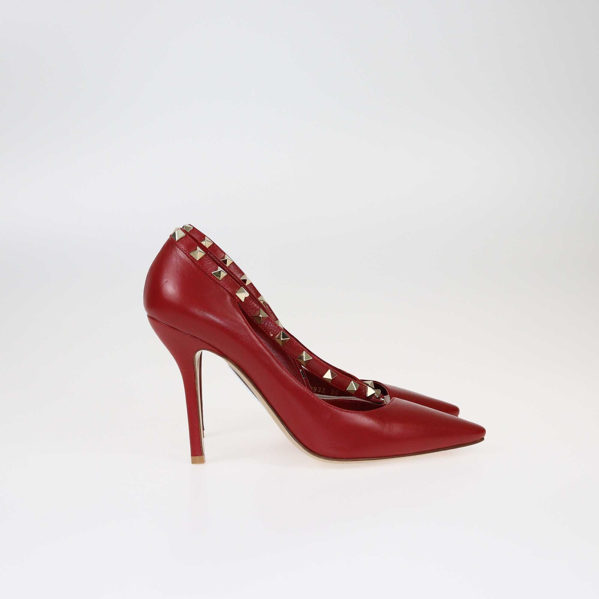 Valentino Red Rockstud D'Orsay Pumps Shoes Valentino 