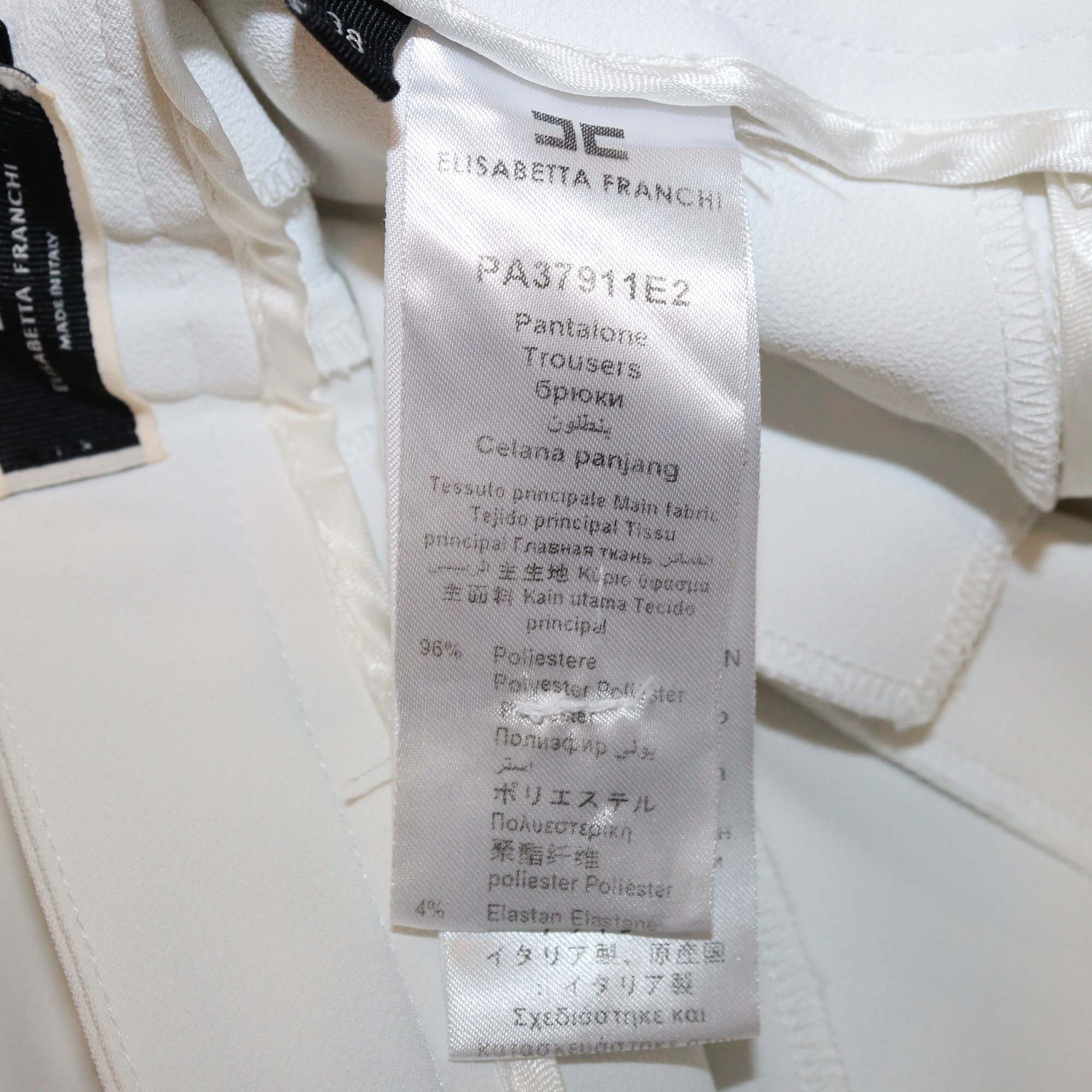 Elisabetta Franchi White Polyester Wide Leg Pants