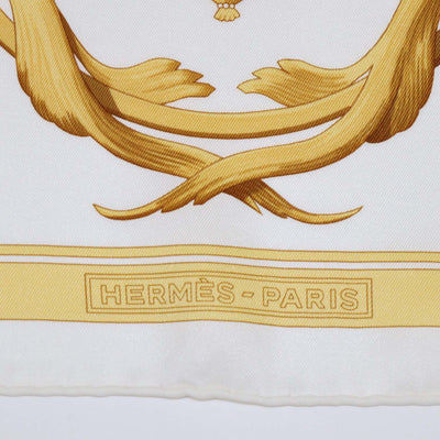 Hermes Multicolor Silk Couronnes Print Scarf 90