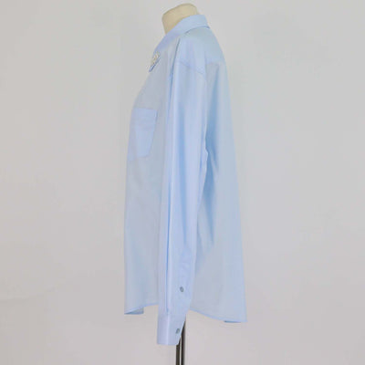 Simone Rocha Light Blue Cotton Breaded Embellished Classic Shirt