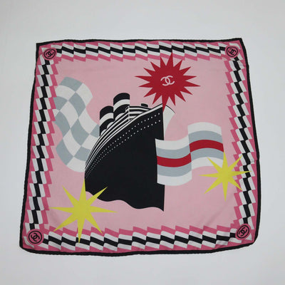 Chanel Multicolor Silk Cruise Print La Pausa Square Scarf