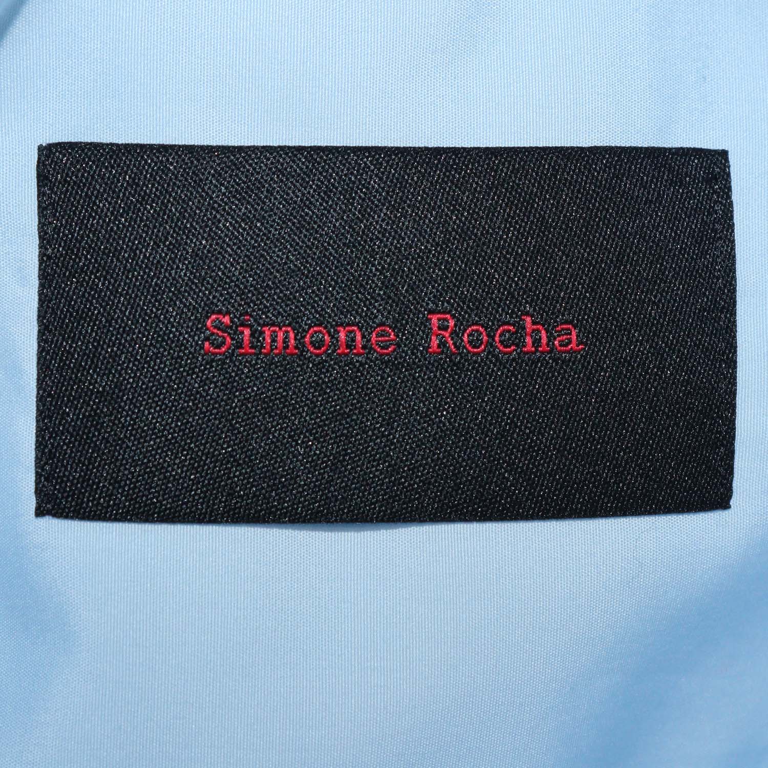 Simone Rocha Light Blue Cotton Breaded Embellished Classic Shirt