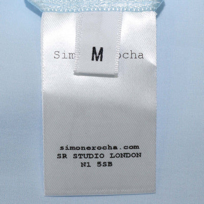 Simone Rocha Light Blue Cotton Breaded Embellished Classic Shirt