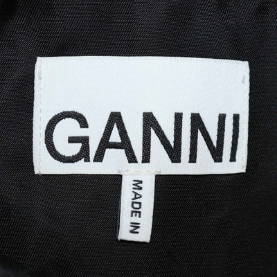 Ganni Black Polyamide Ruffled Top & Cargo Shorts Set