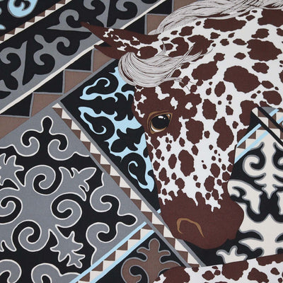 Hermes Multicolor Silk Appaloosa des Steppes Scarf 90
