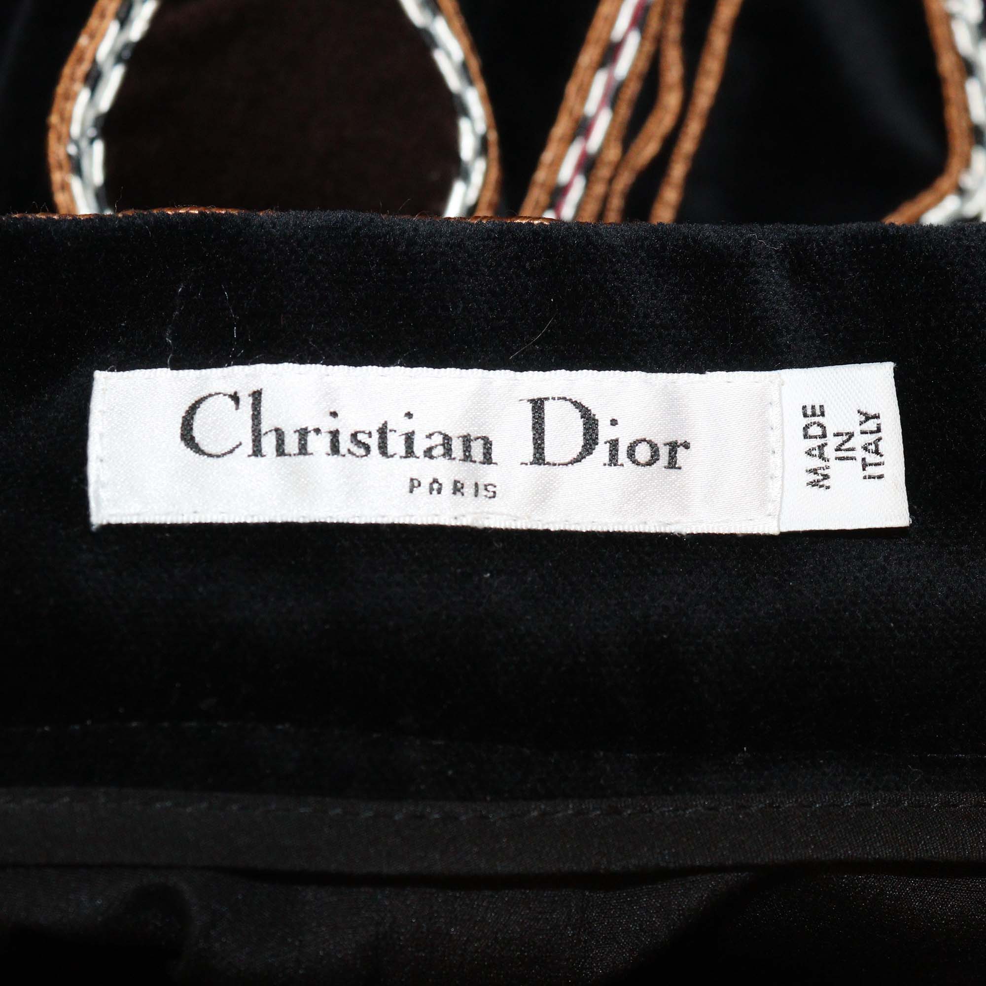 Christian Dior Multicolor Velvet Embroidered Patterned Mini Short