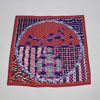 Hermes Multicolor Silk Ex-Libris en Cravates Scarf 90